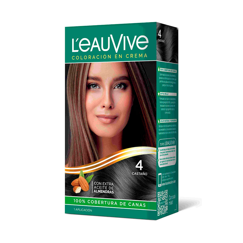 Tintura en Crema con Aceite de Almendras N° 4 Castaño 47 Ml L'Eau Vive - imagen del producto