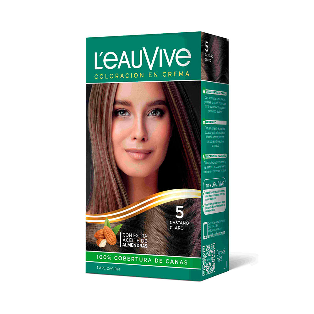 Tintura en Crema Protección del Color N° 5 Castaño Claro 47 Ml L'Eau Vive - imagen del producto