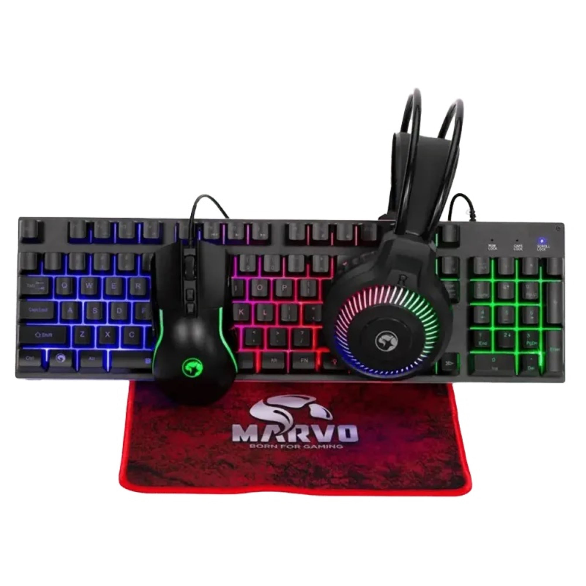 Combo Gamer Cableado Marvo Cm-416 Negro - imagen del producto