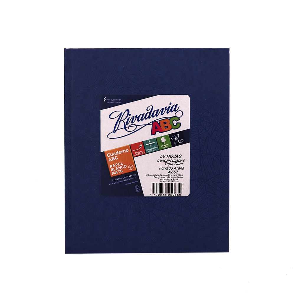 Cuaderno Abc Rivadavia Azul Cuadriculado 50 Hojas - imagen del producto