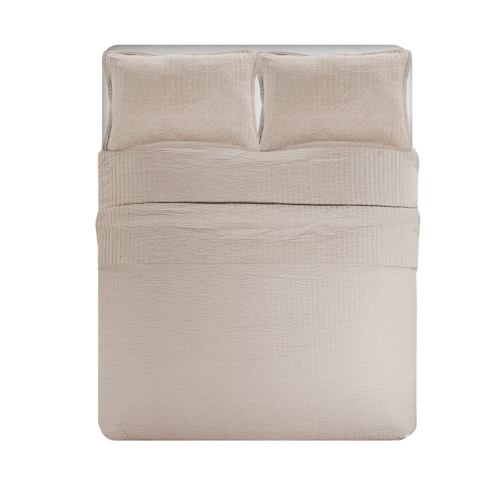 Cubrecamas Queen 240 x 270 Cm Lino Beige Alaniz - imagen del producto