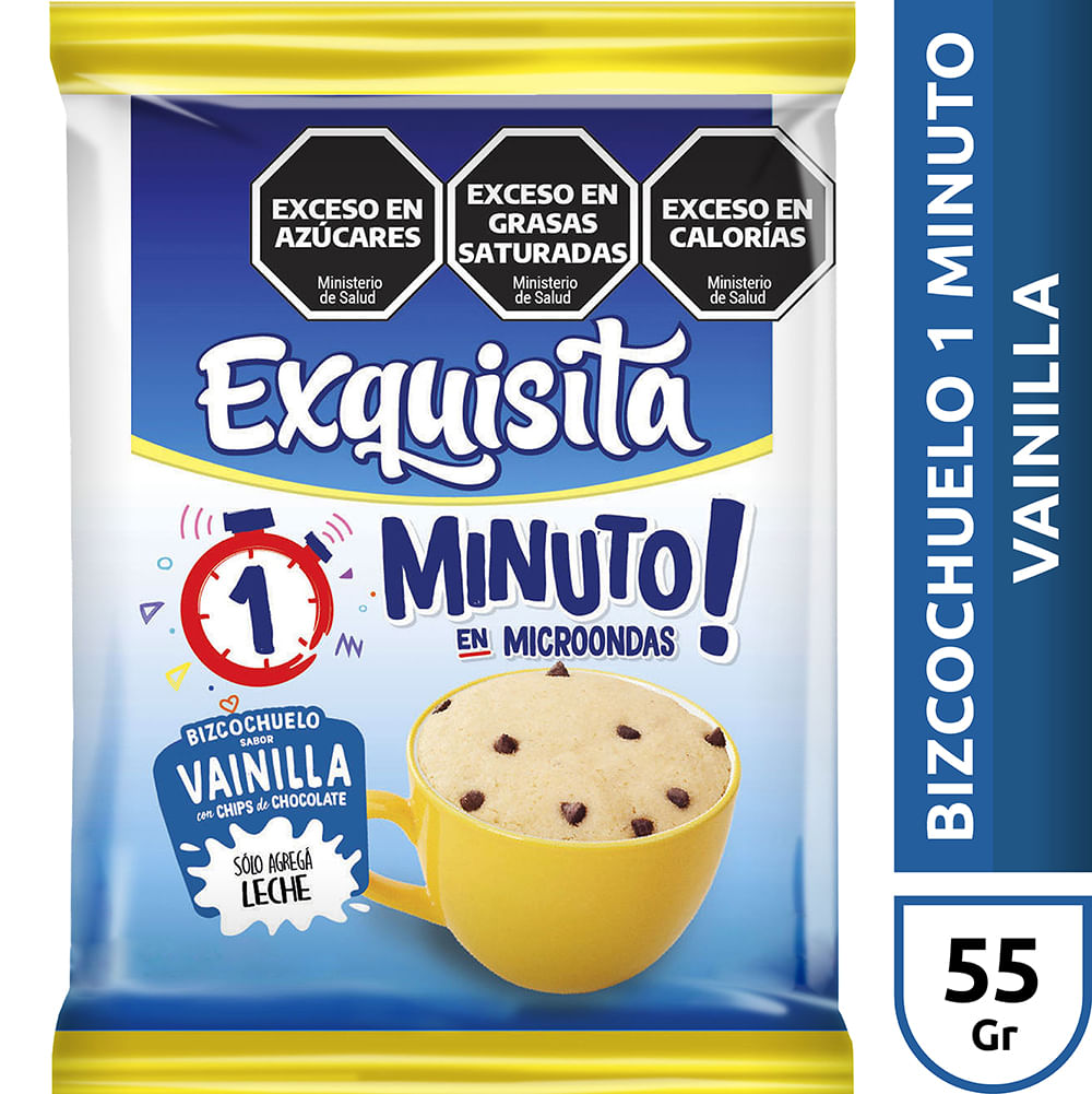 Bizcochuelo taza vainilla con chips Exquisita 60 g. image