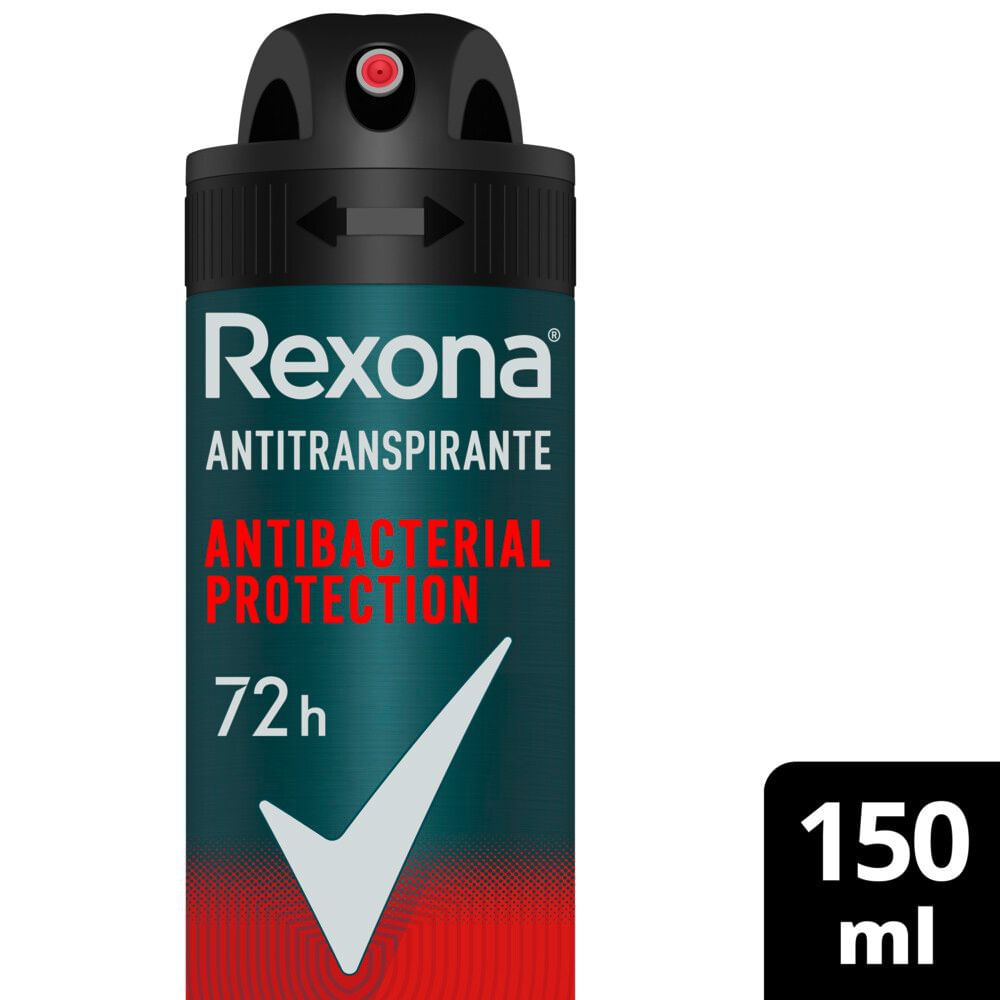 Desodorante Antitranspirante Antibacterial Protection En Aerosol 150 Ml Rexona - imagen del producto