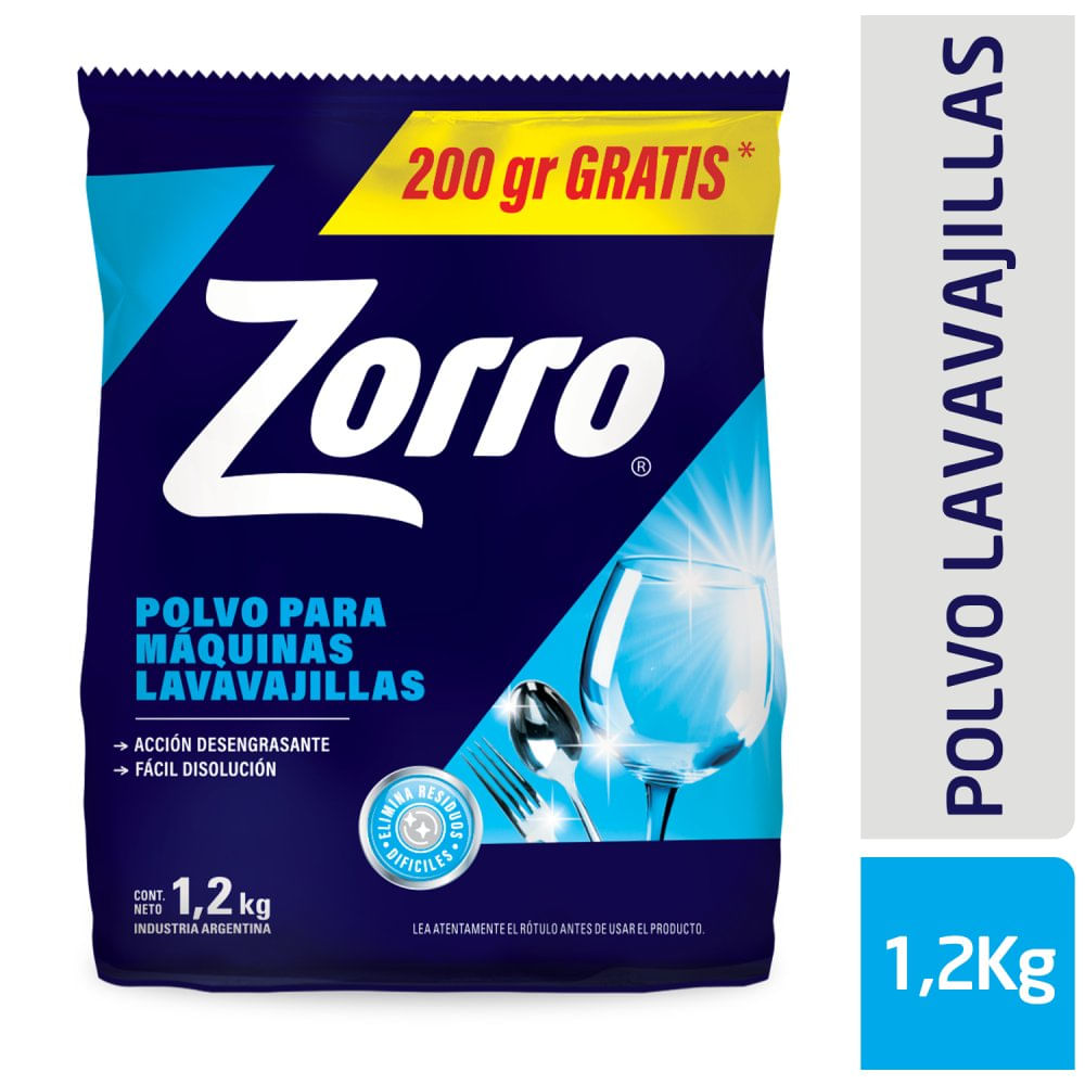 Detergente para Lavavajillas en Polvo 1,2 Kg Zorro - imagen del producto
