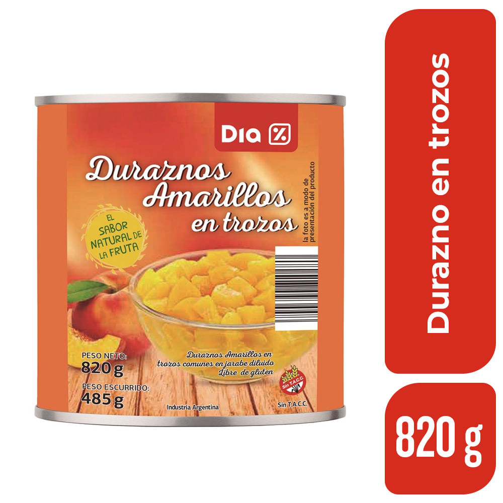 Duraznos en Trozos DIA 820 Gr. - imagen del producto