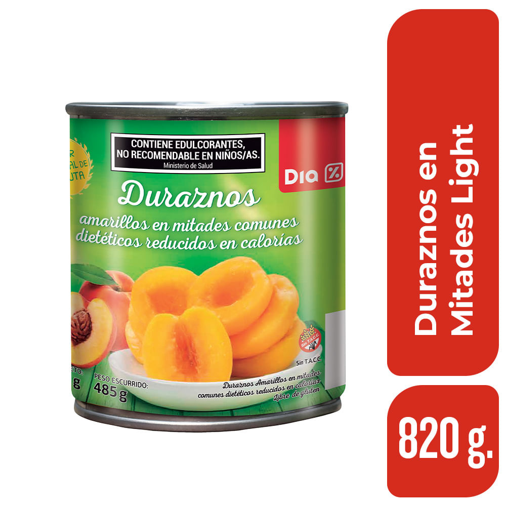 Duraznos Light en Mitades DIA 800 Gr. - imagen del producto