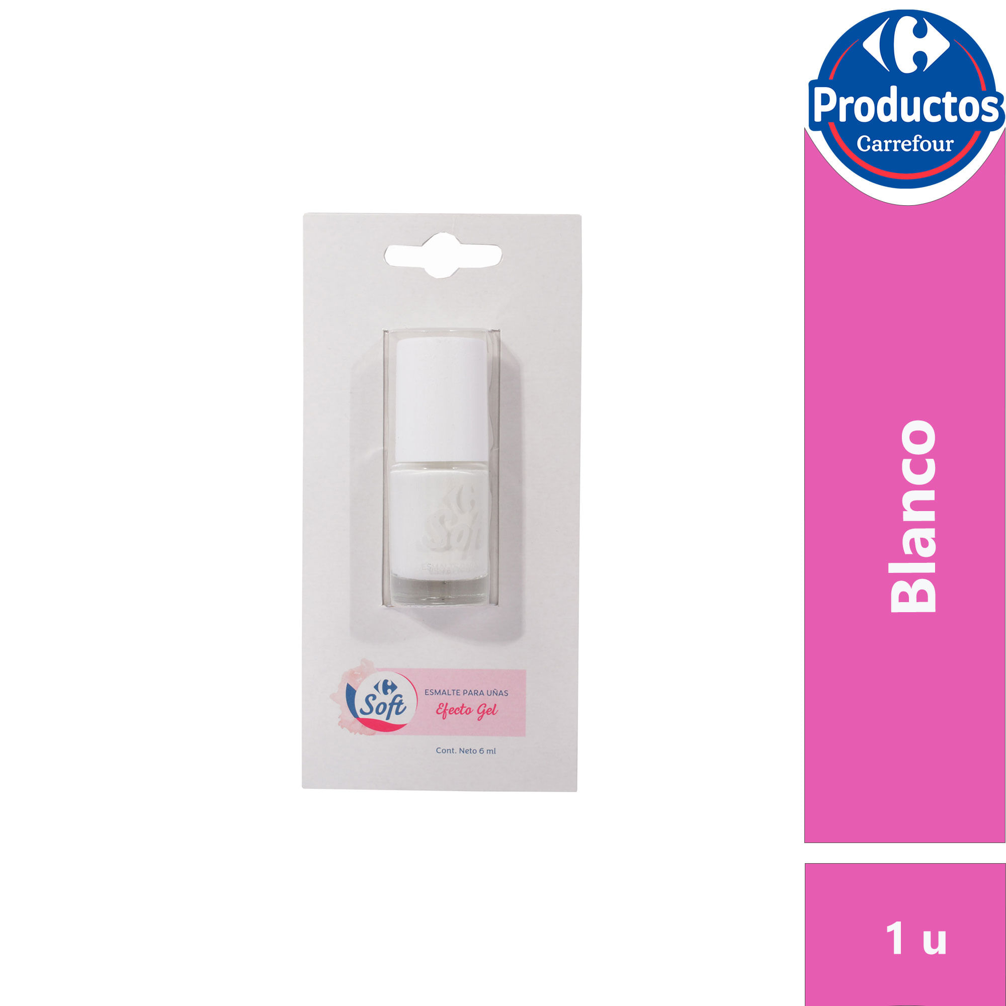 Esmalte para uñas Carrefour soft blanco 6 cc. - imagen del producto