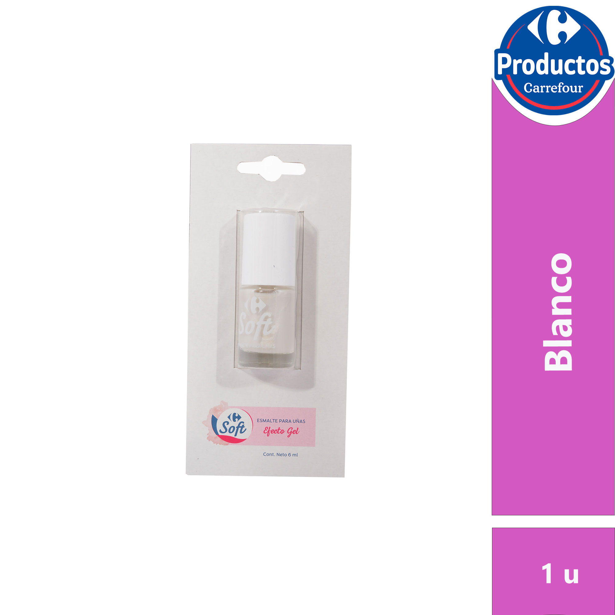 Esmalte para uñas Carrefour soft blanco perlado 6 cc. - imagen del producto