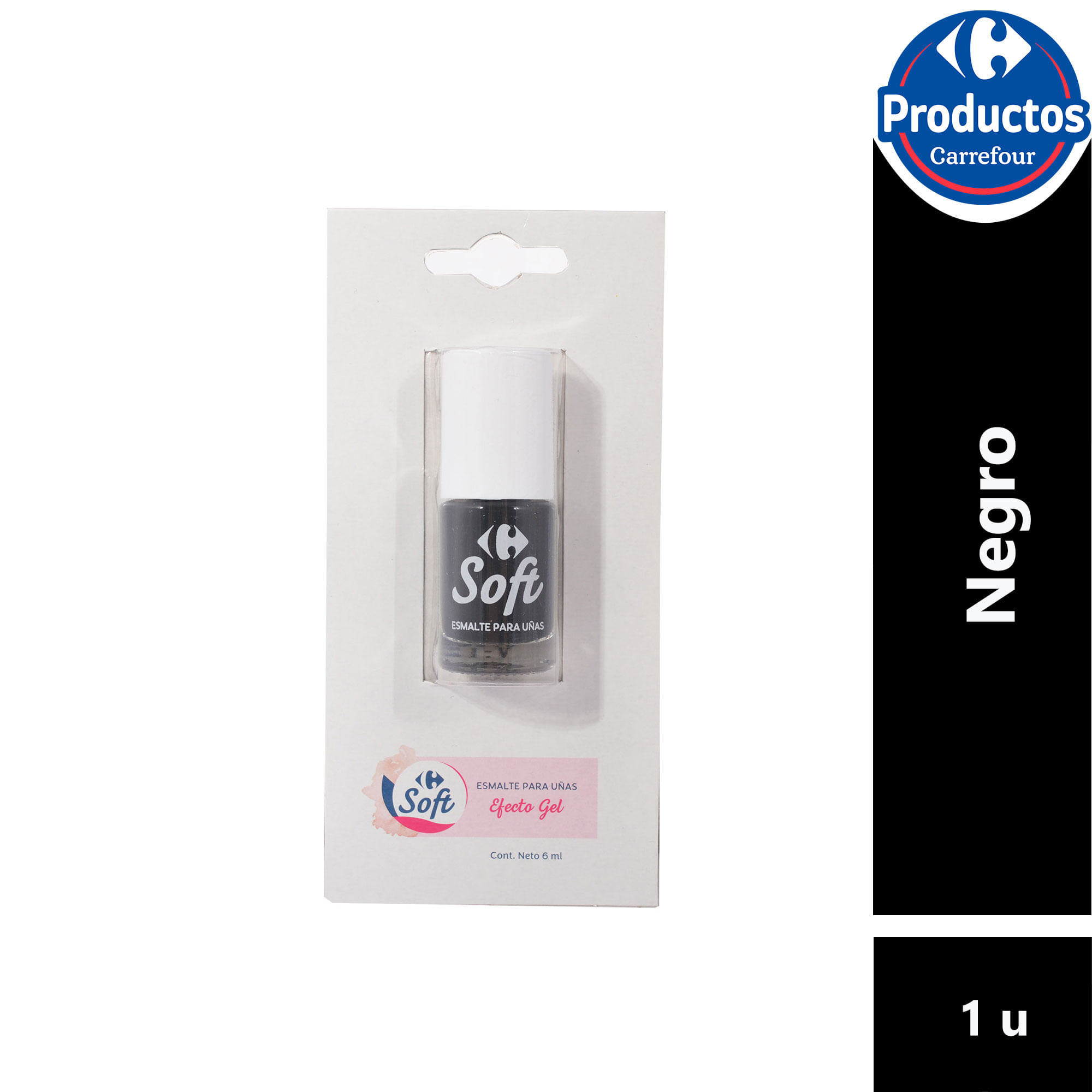 Esmalte para uñas Carrefour soft negro 6 cc. - imagen del producto