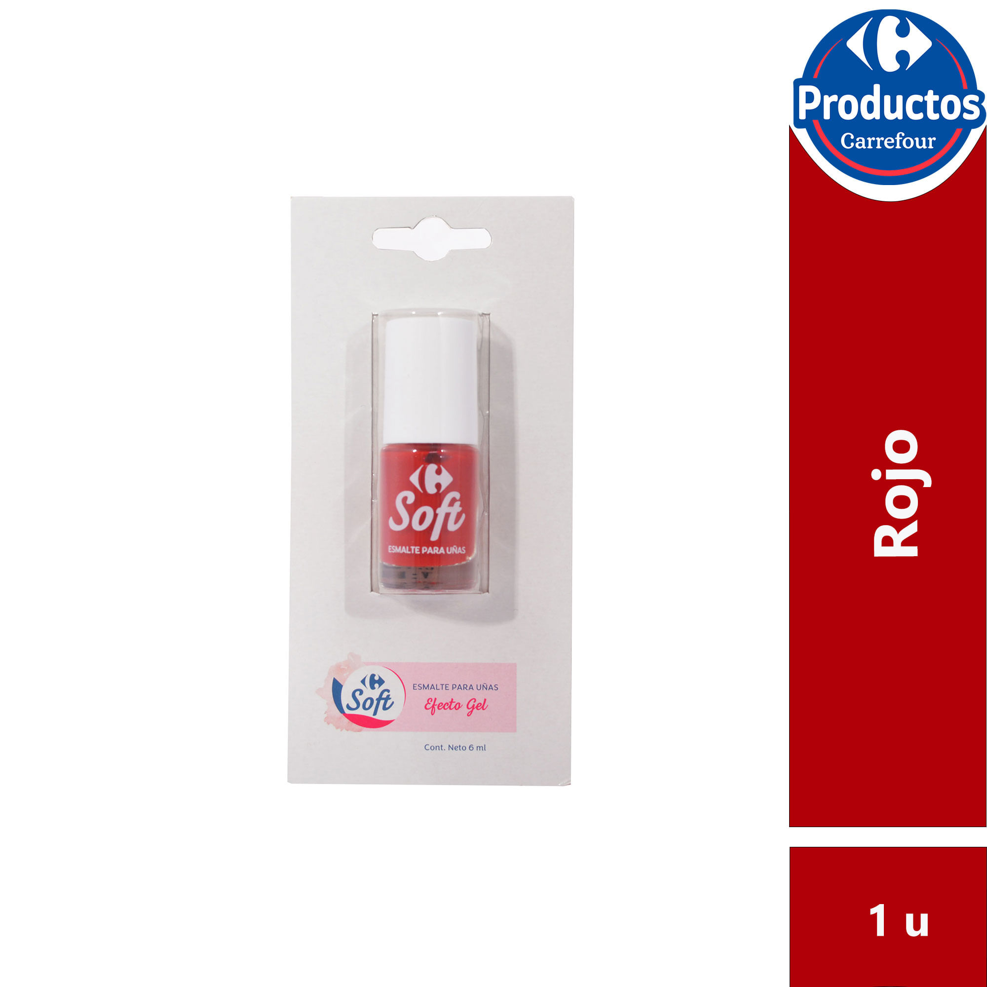 Esmalte para uñas Carrefour soft rojo 6 cc. - imagen del producto