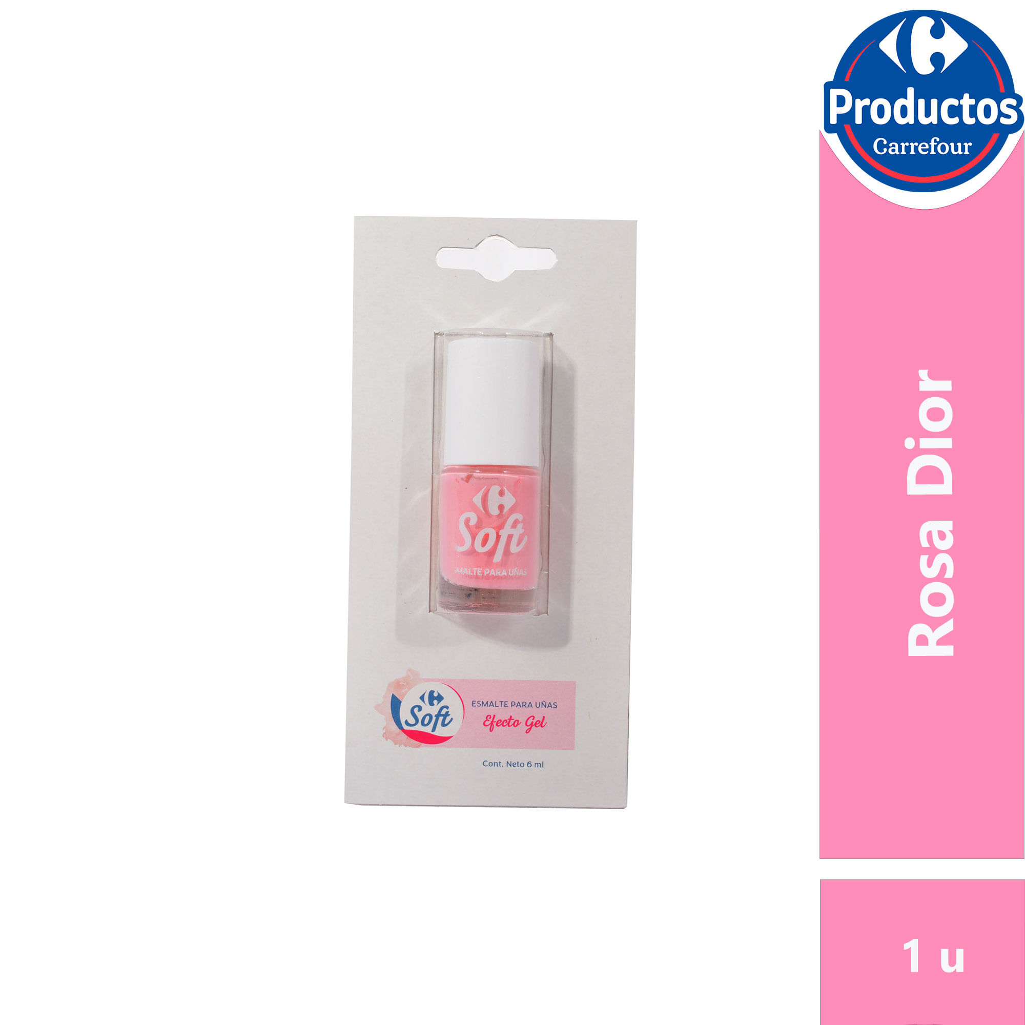 Esmalte para uñas Carrefour soft rosa dior 6 cc. - imagen del producto