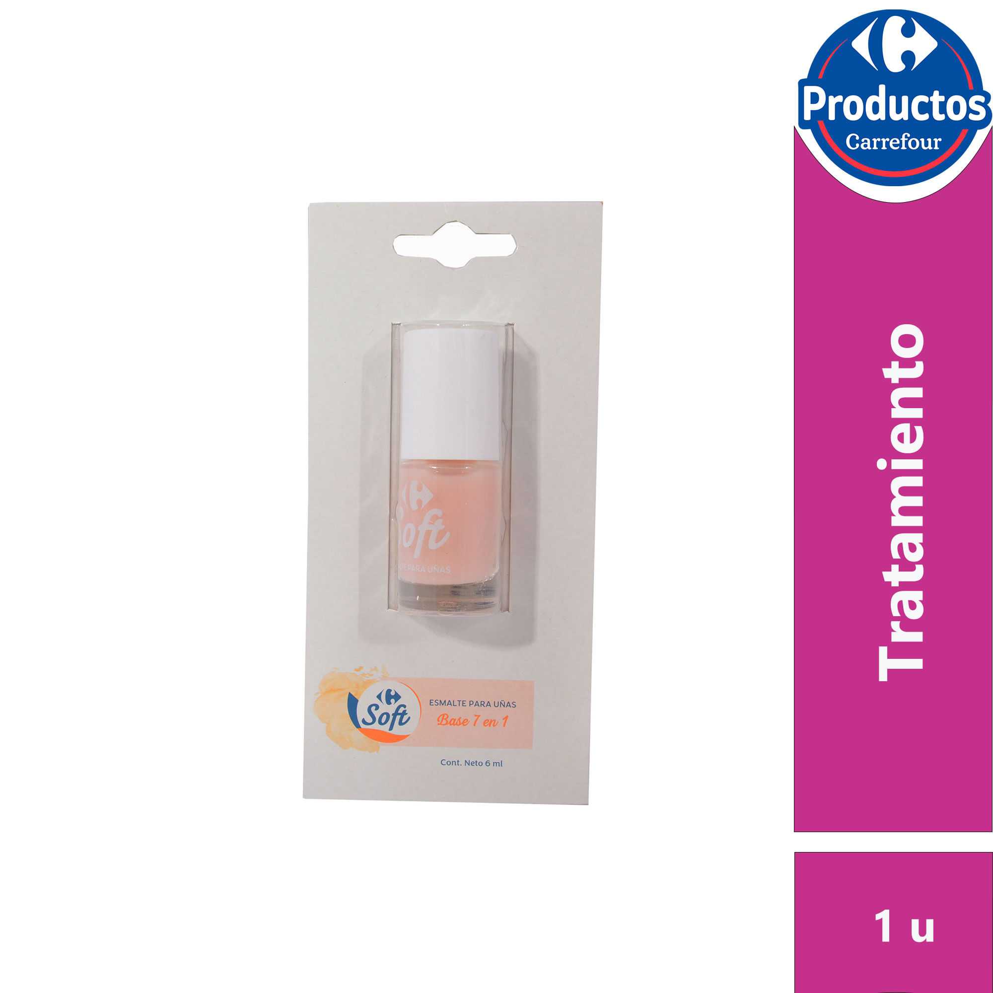 Esmalte para uñas Carrefour soft tratamiento base 7 en 1 6 cc. - imagen del producto