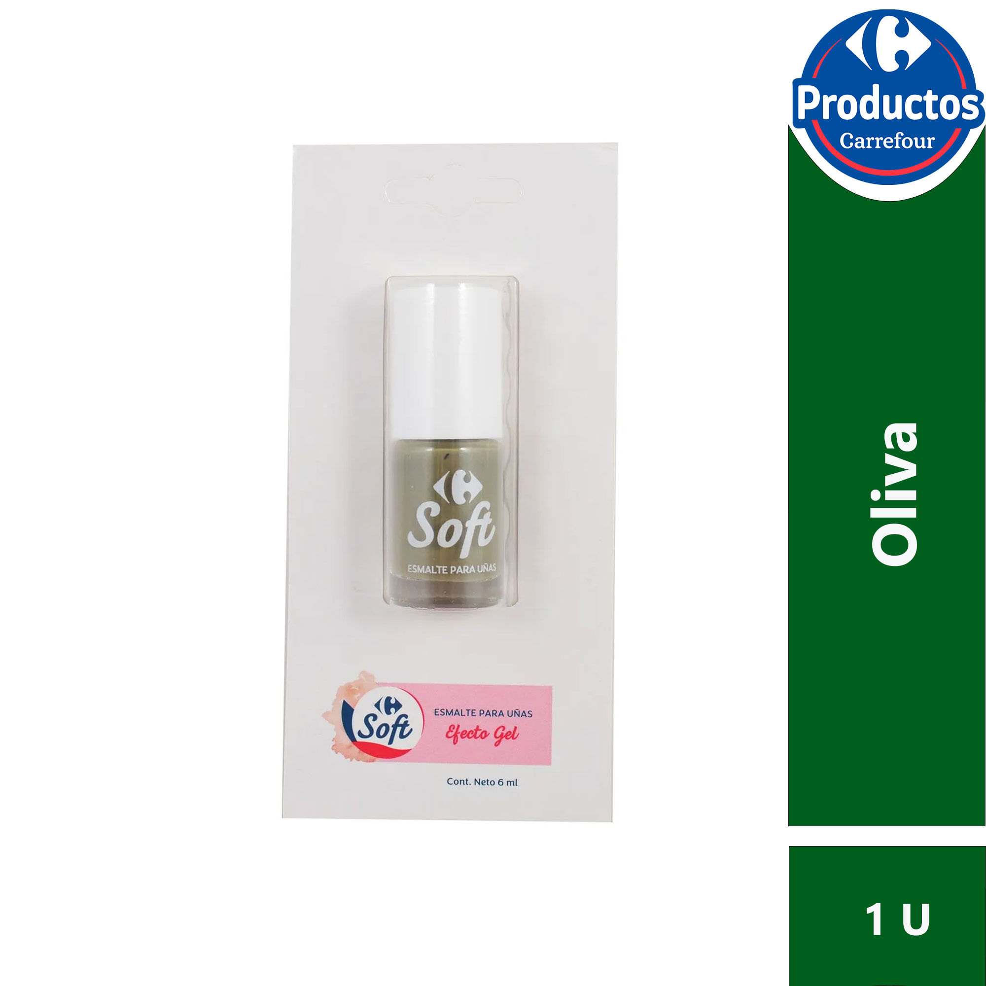 Esmaltes para uñas oliva Carrefour Soft 6 cc. - imagen del producto
