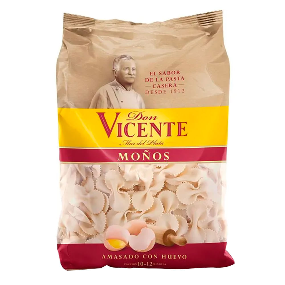 Fideos Moños al Huevo 500 Grs Don Vicente - imagen del producto