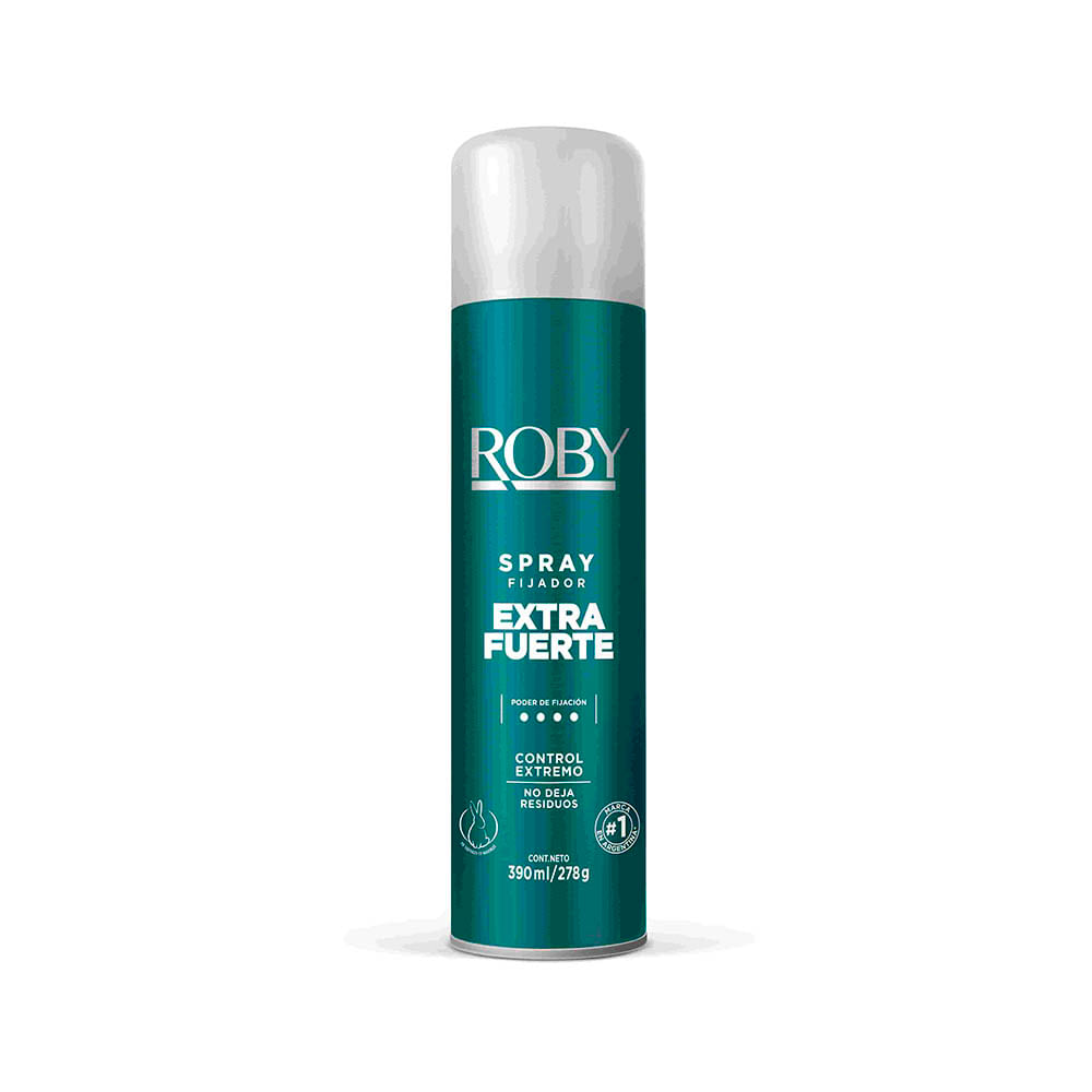 Fijador extra fuerte new Roby en spray 390 cc. - imagen del producto