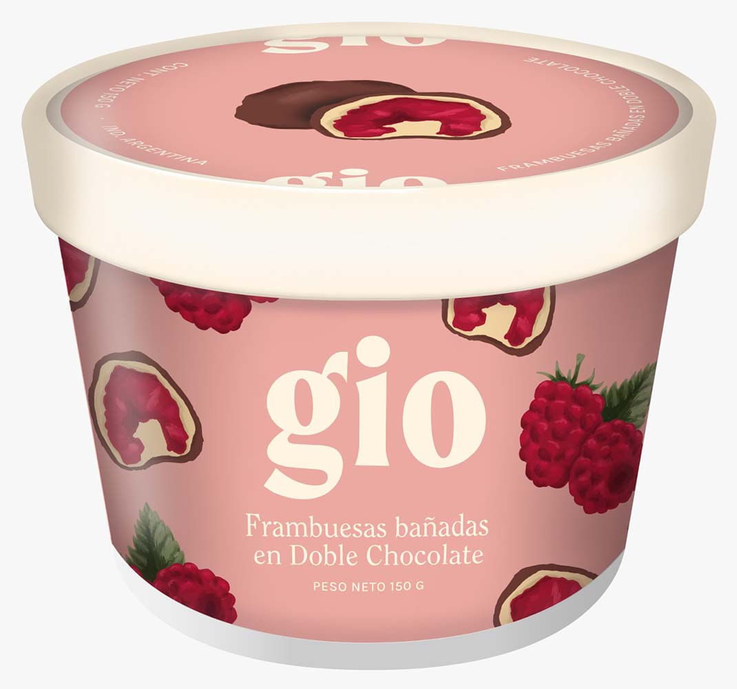 Frambuesas Gio Bañadas En Doble Chocolate 150 G - imagen del producto