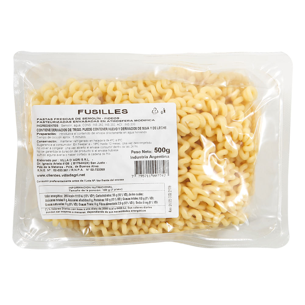 Fusilles 500 G - imagen del producto