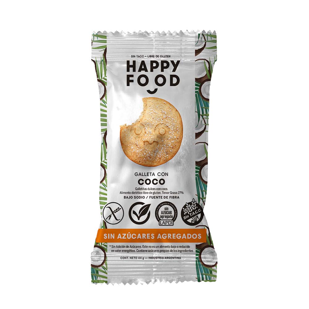 Galletita De Coco Sin Azúcar 44 Gr Happy Food - imagen del producto