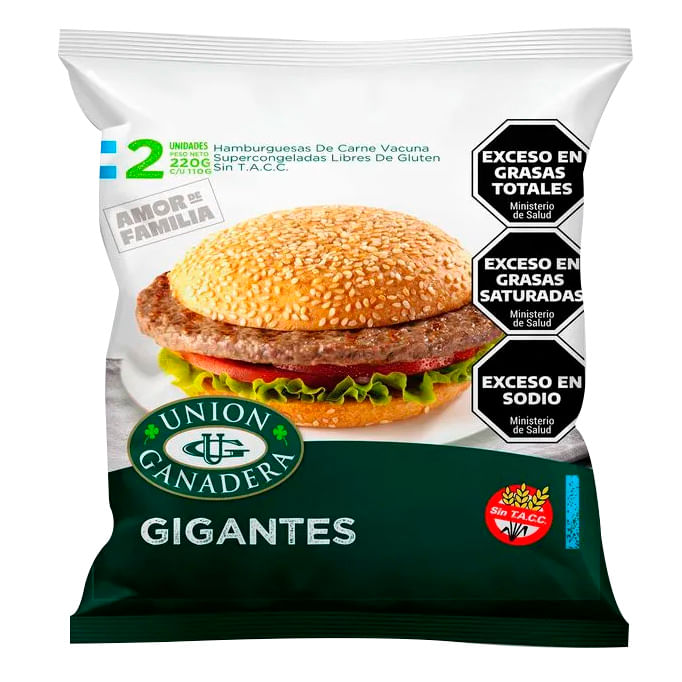 Hamburguesas Unión Ganadera Gigantes 220 G 2u - imagen del producto