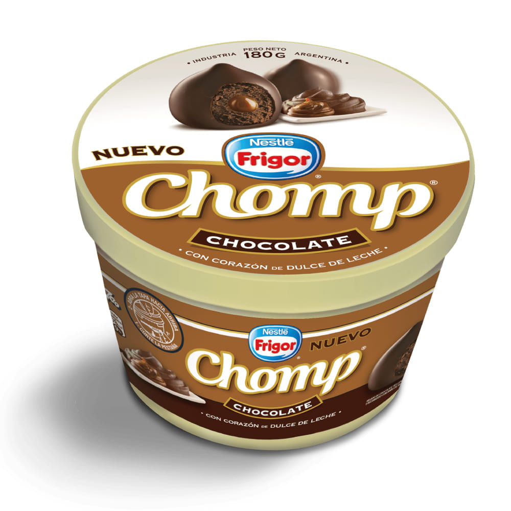 Helado Sabor Chocolate con corazón de Dulce de Leche 180 Grs Frigor - imagen del producto