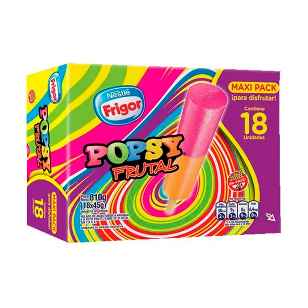 Helado Sabor Frutilla y Naranja Palito x 18 Un 810 Grs Frigor - imagen del producto