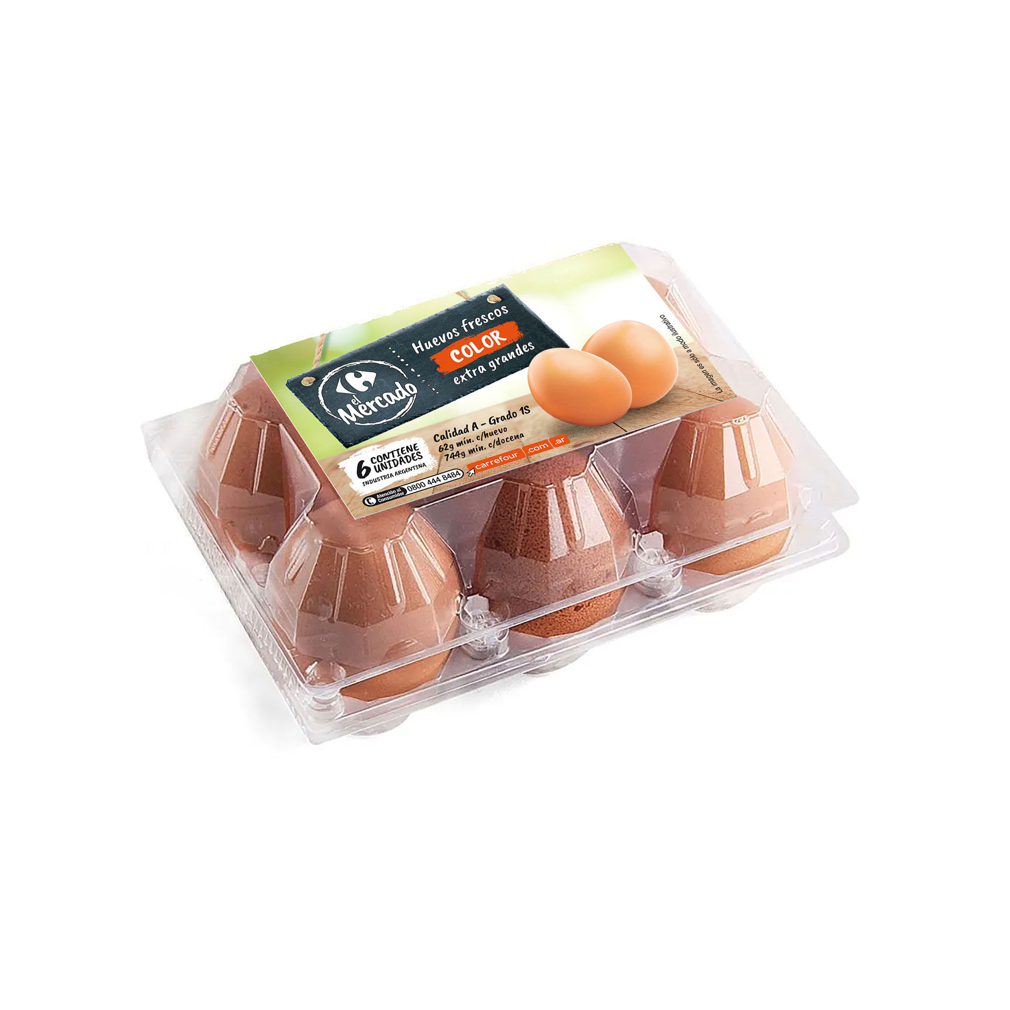 Huevos color El Mercado plástico 6 uni - imagen del producto