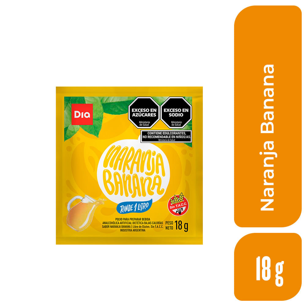 Jugo en Polvo DIA Naranja y Banana 18 Gr. - imagen del producto