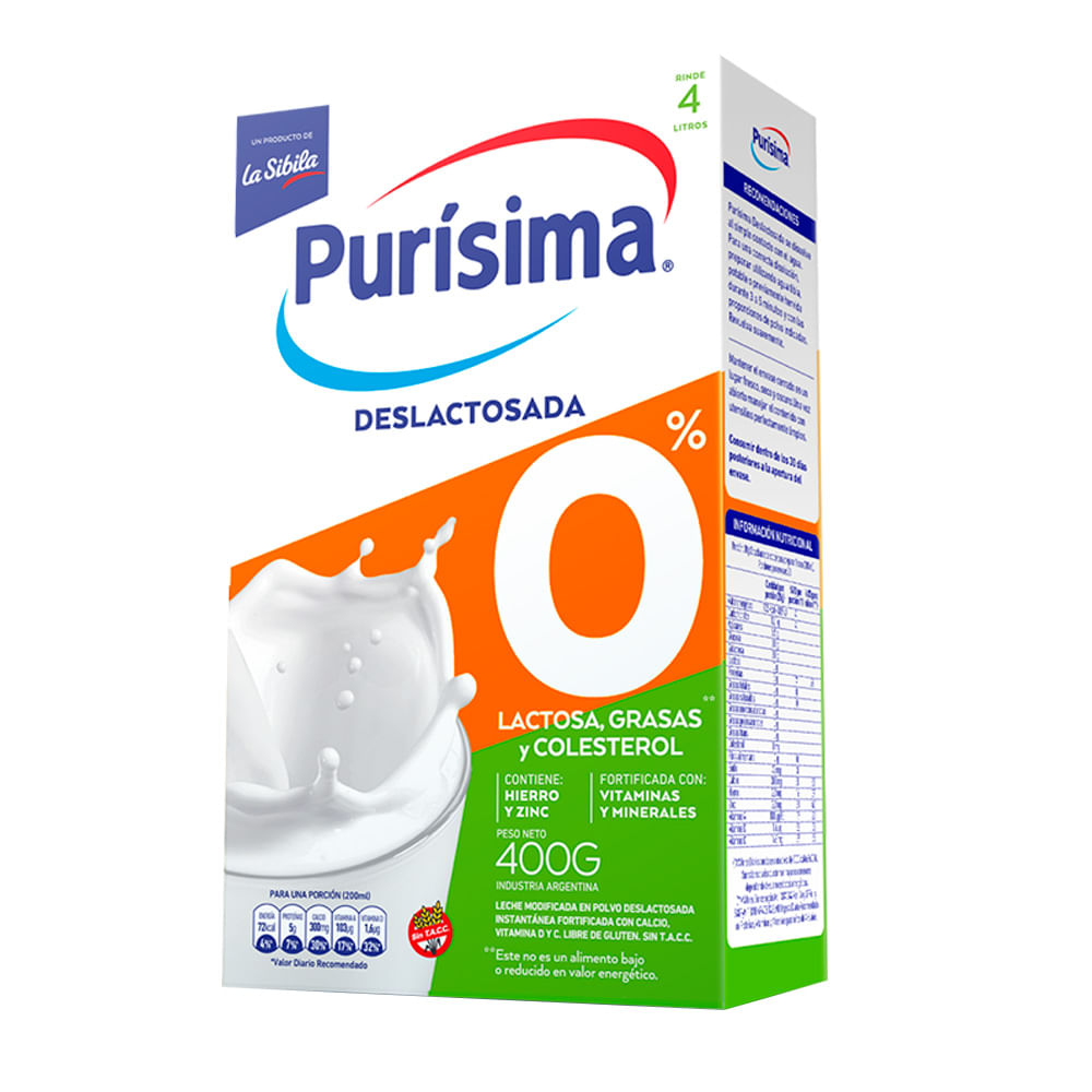 Leche En Polvo Purísima Deslactosada 400 G - imagen del producto