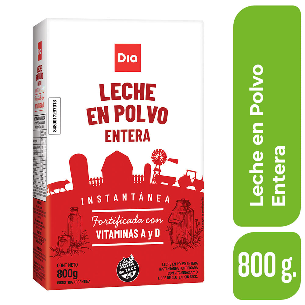 Leche Entera en Polvo DIA 800 Gr. - imagen del producto