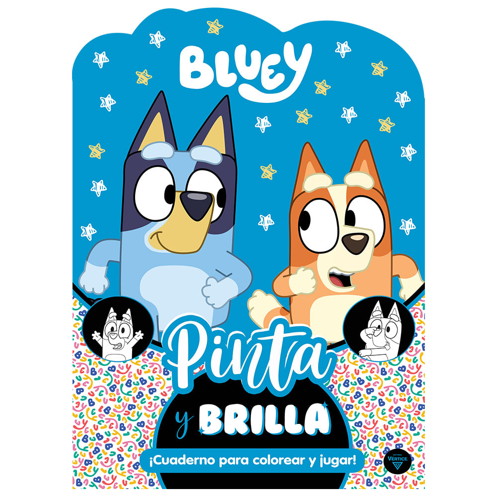 Libro Para Colorear Bluey Pinta Y Brilla Editorial Vertice - imagen del producto