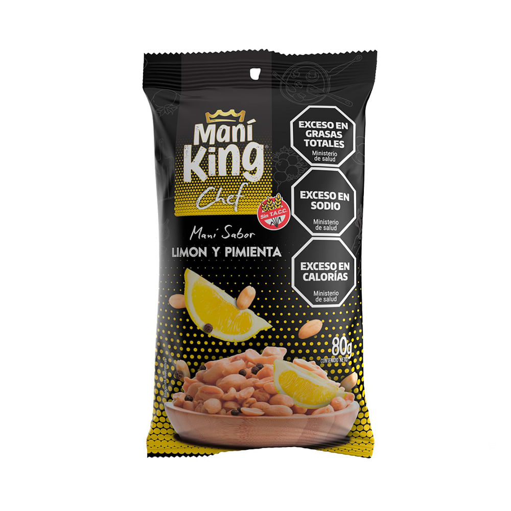 Maní Chef Sabor Limón y Pimienta 80 Grs Mani King - imagen del producto