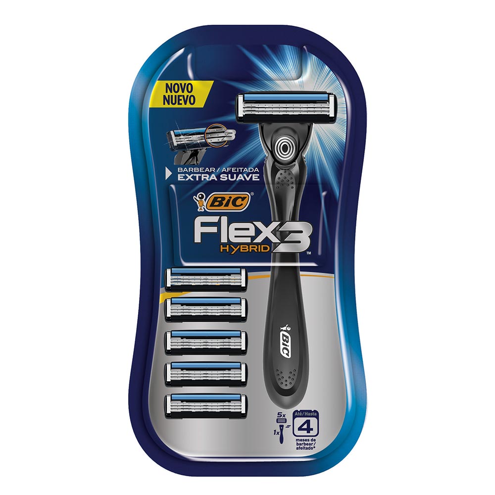 Maquina Afeitadora Bic Flex3 Hybrid 5 U - imagen del producto