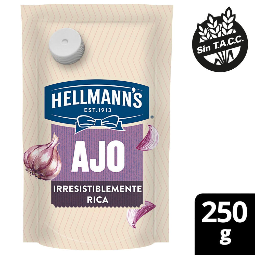 Mayonesa Hellmanns ajo doypack 250 g - imagen del producto