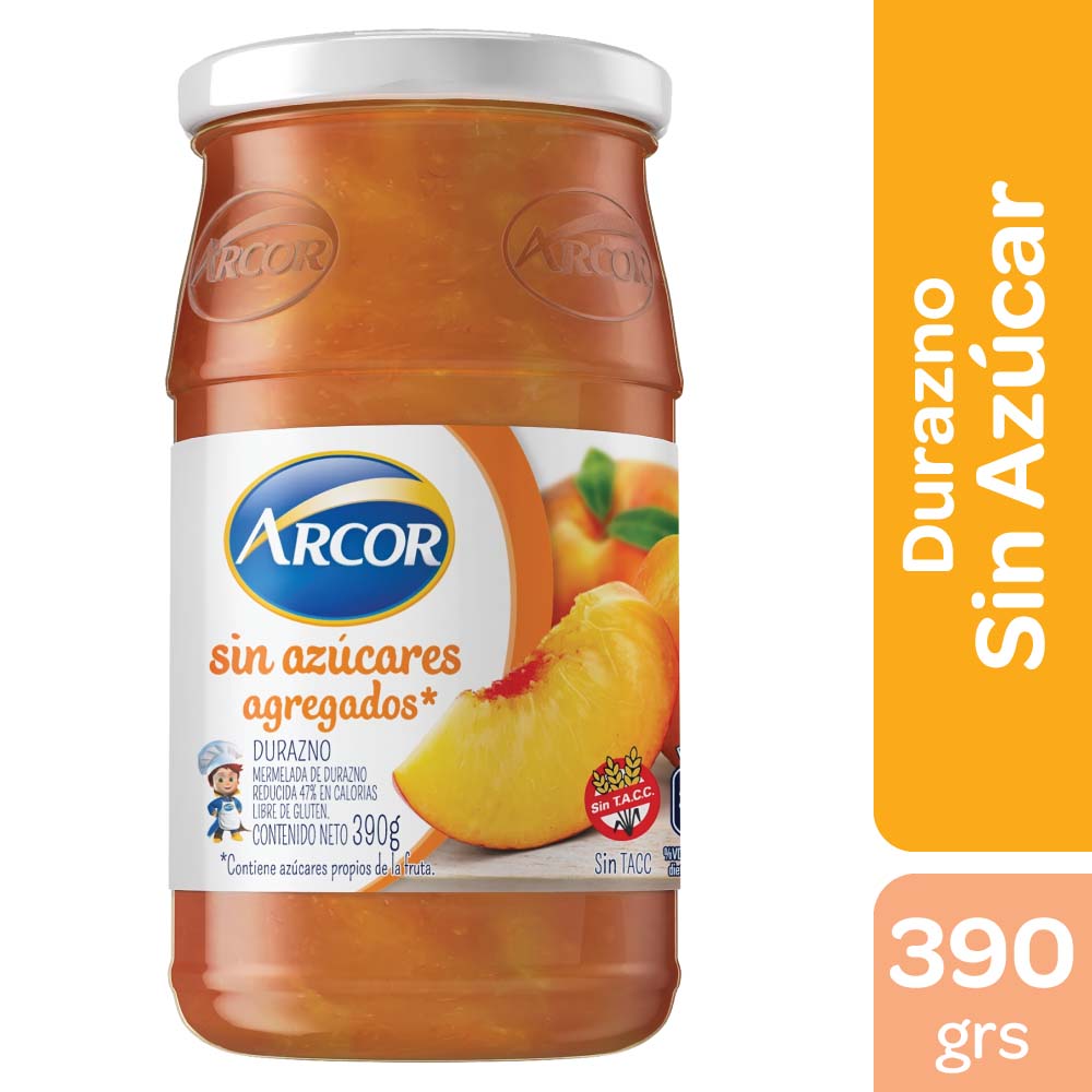Mermelada Arcor Durazno Sin Azúcar 390 Gr - imagen del producto