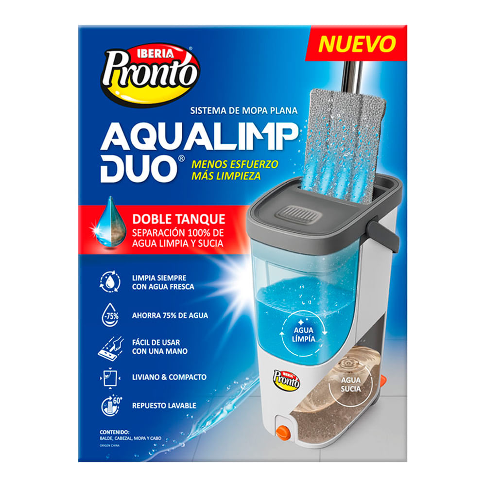 Mopa Plana Iberia Pronto Aqualimp Duo Doble Tanque - imagen del producto