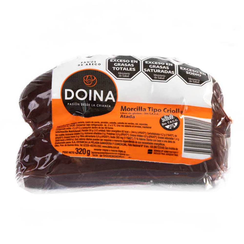Morcilla Tipo Criolla 320 Grs x 2 Un Doina - imagen del producto