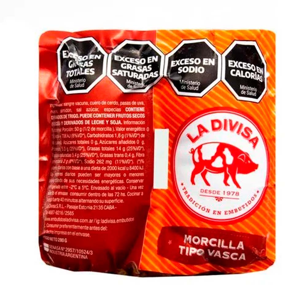 Morcilla Sabor Vasca 280 Grs La Divisa - imagen del producto