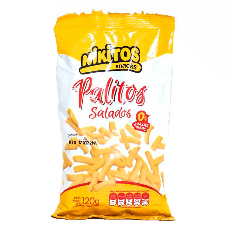 Palitos Nikitos Salados Fritos 120g - imagen del producto