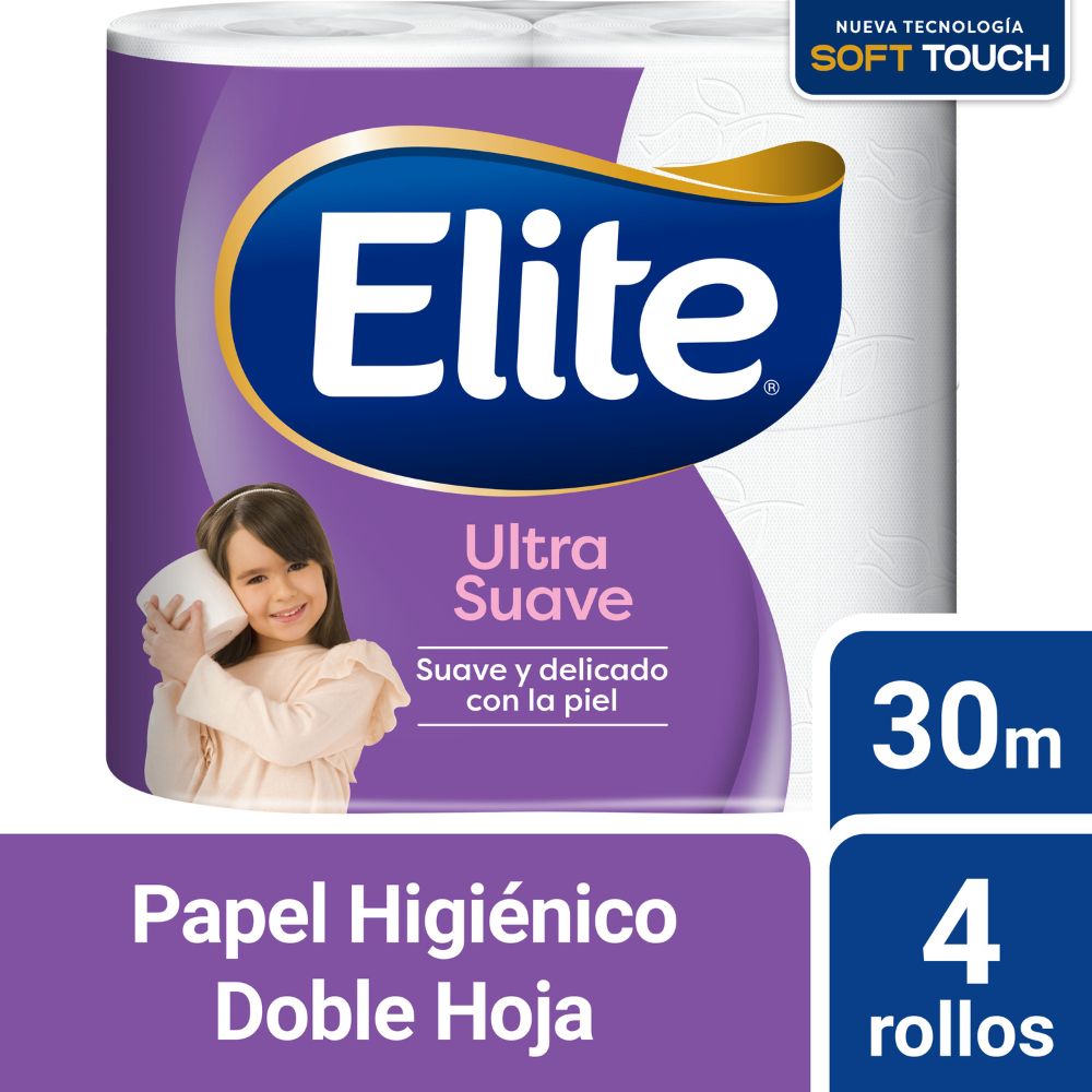 Papel Higiénico Ultra Suave Doble Hoja 30 Mts x 4 Un Elite - imagen del producto
