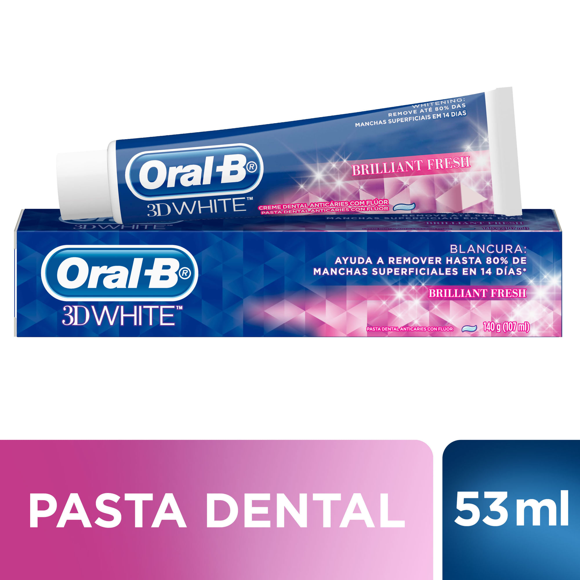 Pasta Dental 3D White Blanqueadora 70 Grs Oral-B - imagen del producto
