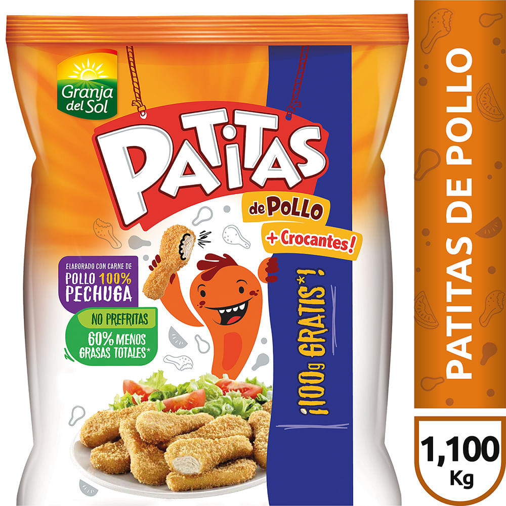 Bocaditos de pollo Patitas 1 kg + 100 g gratis - imagen del producto