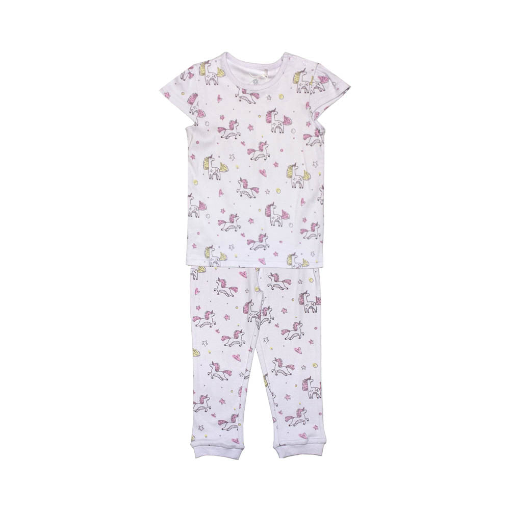 Pijama Beba Manga Corta/pantalon Largo Unicornios Talle 12-36 Urb - imagen del producto