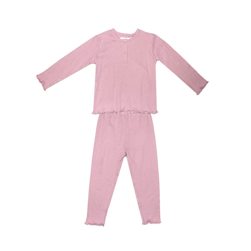 Pijama Algodón Niña Rosa Talle 12-36 Urb - imagen del producto