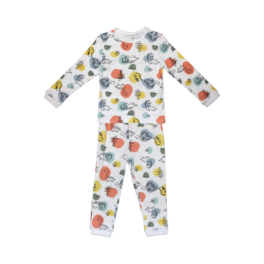 Pijama Algodón Niño Estampado Dinosaurios Talle 12-36 Urb - imagen del producto