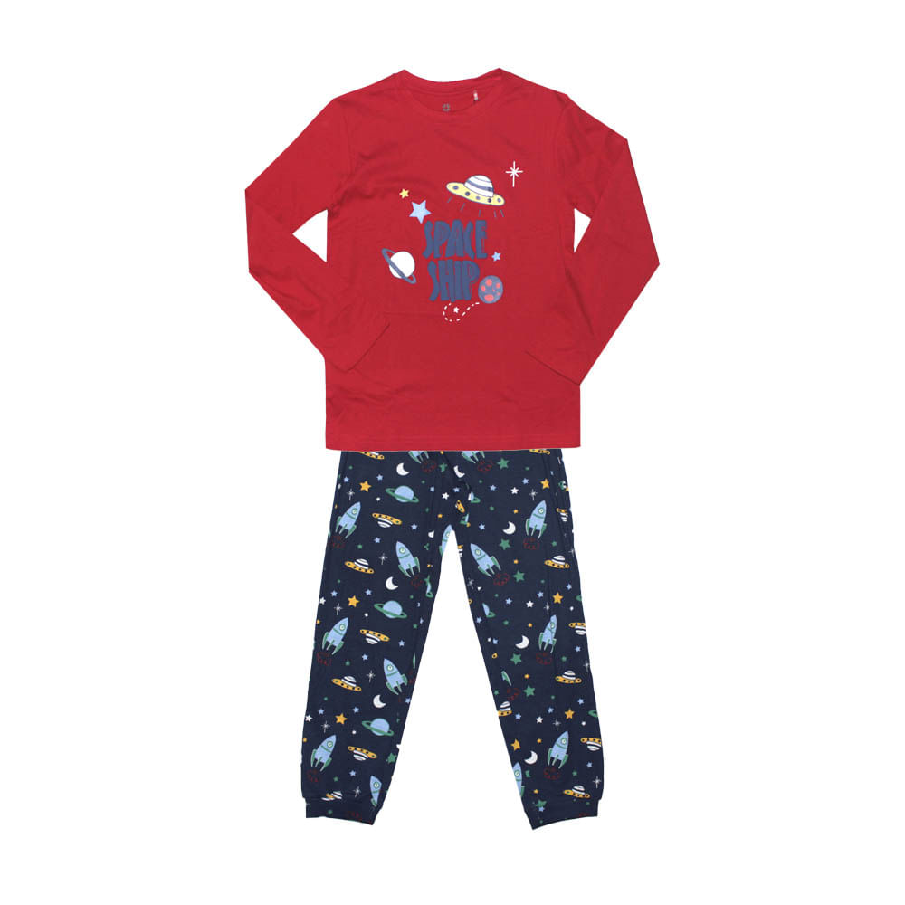 Pijama Algodón Niño Estampado Space 4 al 12 Urb - imagen del producto