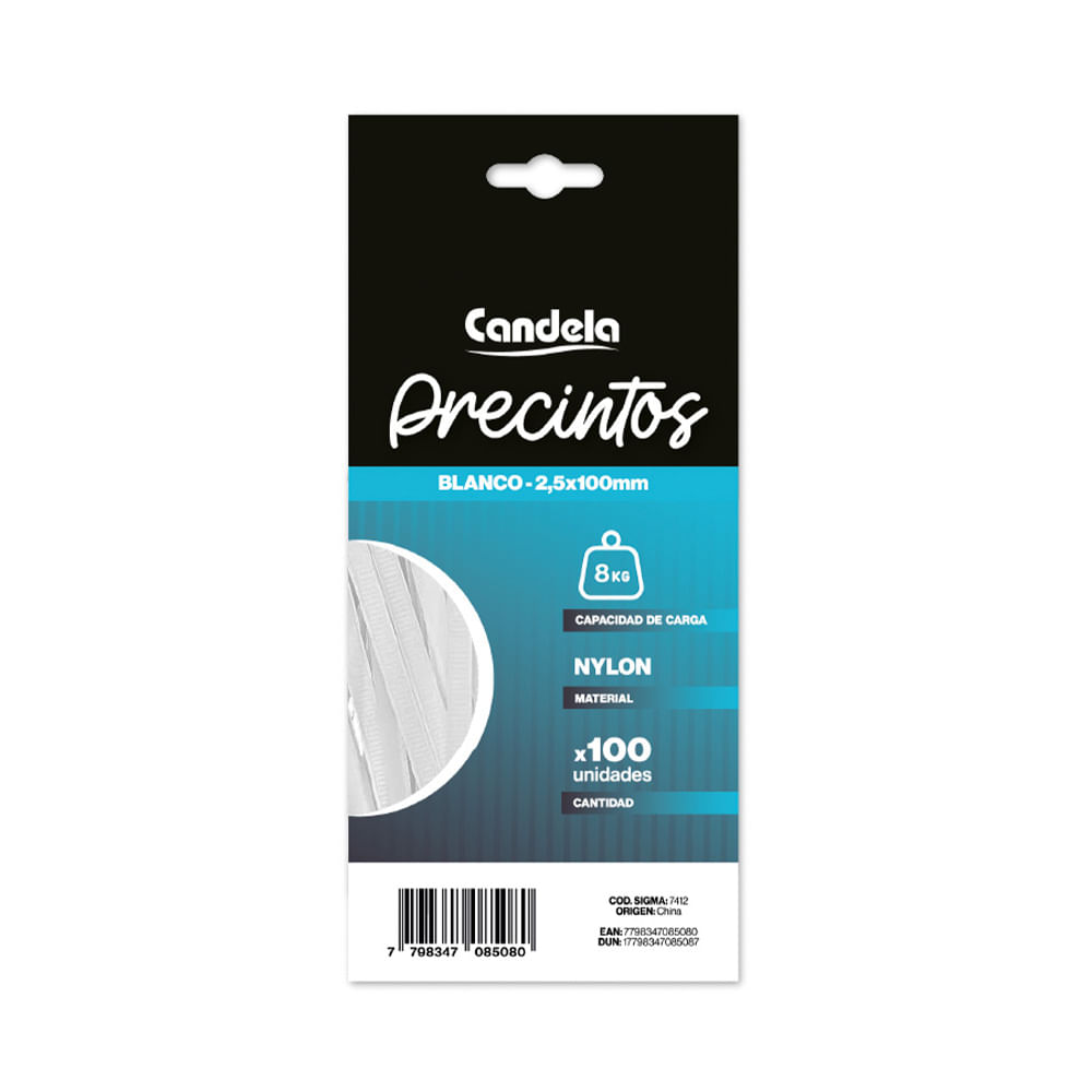 Precinto Blanco 2,5 X 100 Mm Candela - imagen del producto