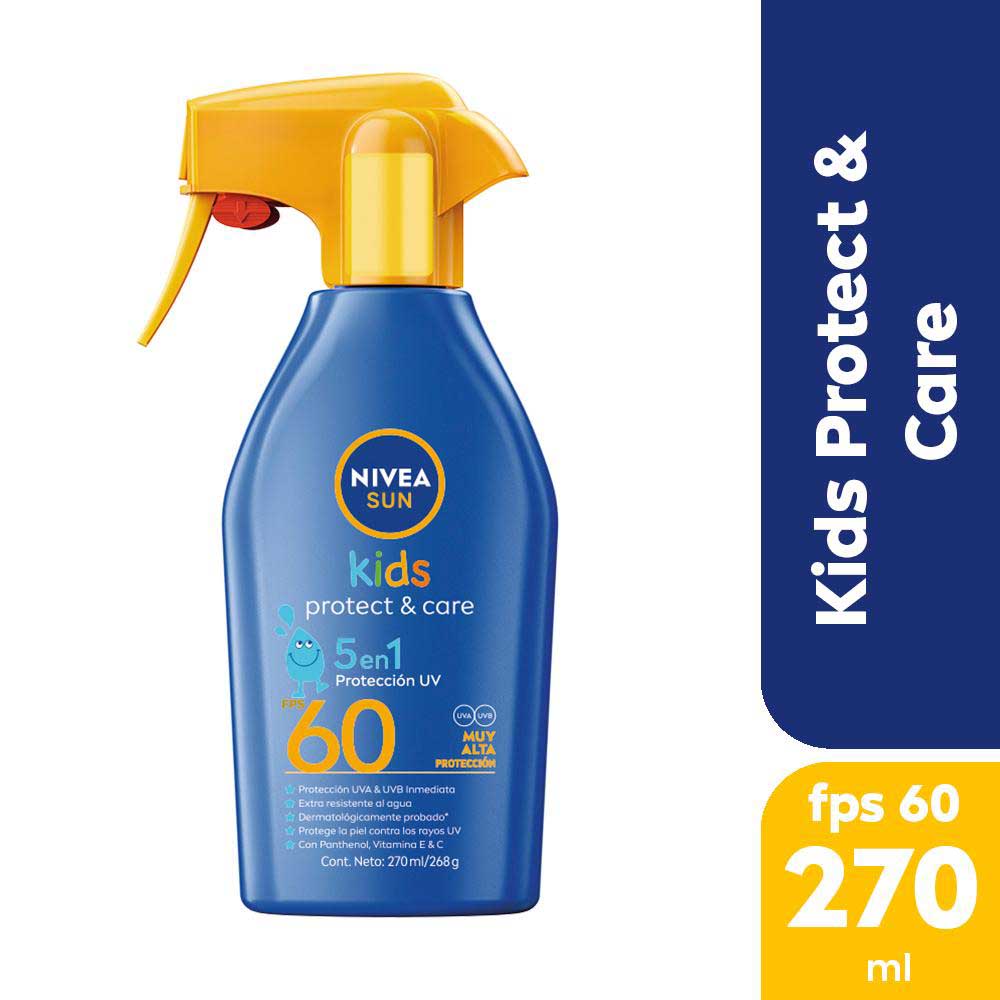 Protector Solar Nivea Protect & Care 5 En 1 Kids Trigger Spray Fps 60 Y Protección Uv 270 Ml - imagen del producto