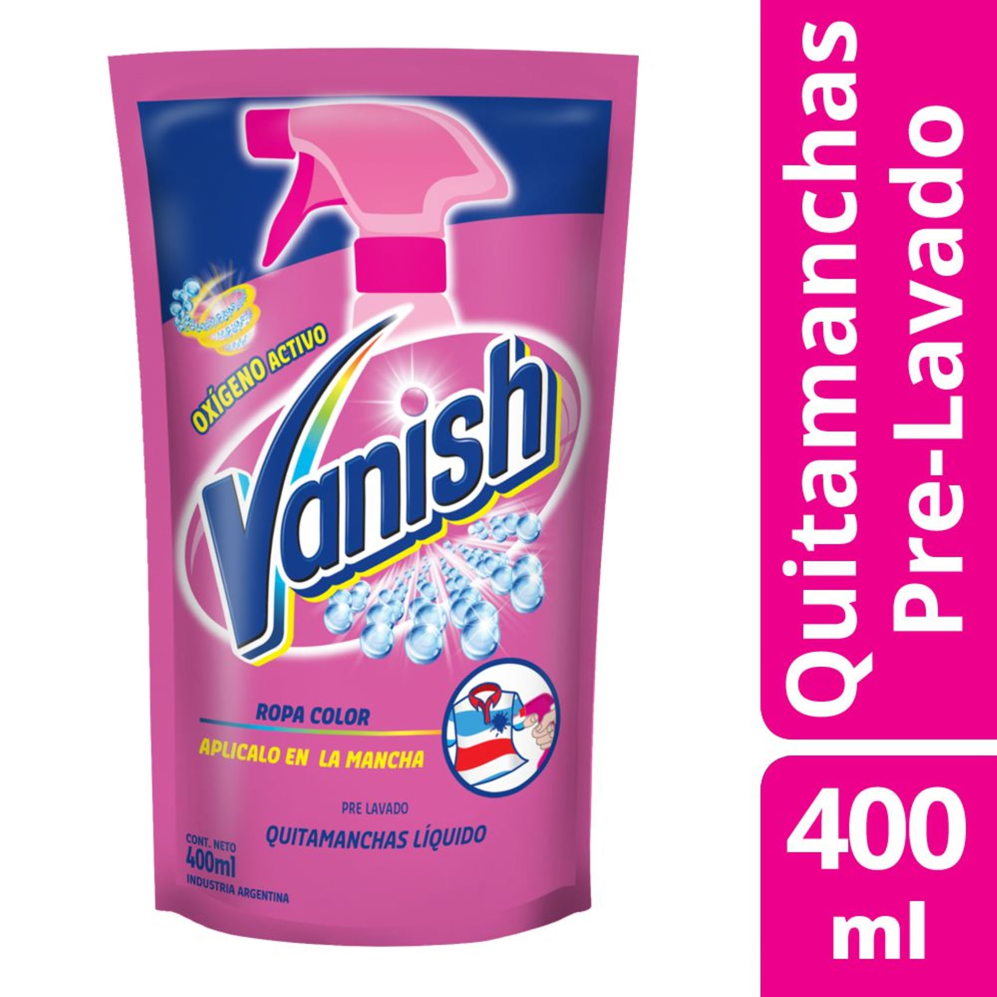 Quitamanchas Líquido Vanish Pre-Lavado Poder O2 400 Ml - imagen del producto