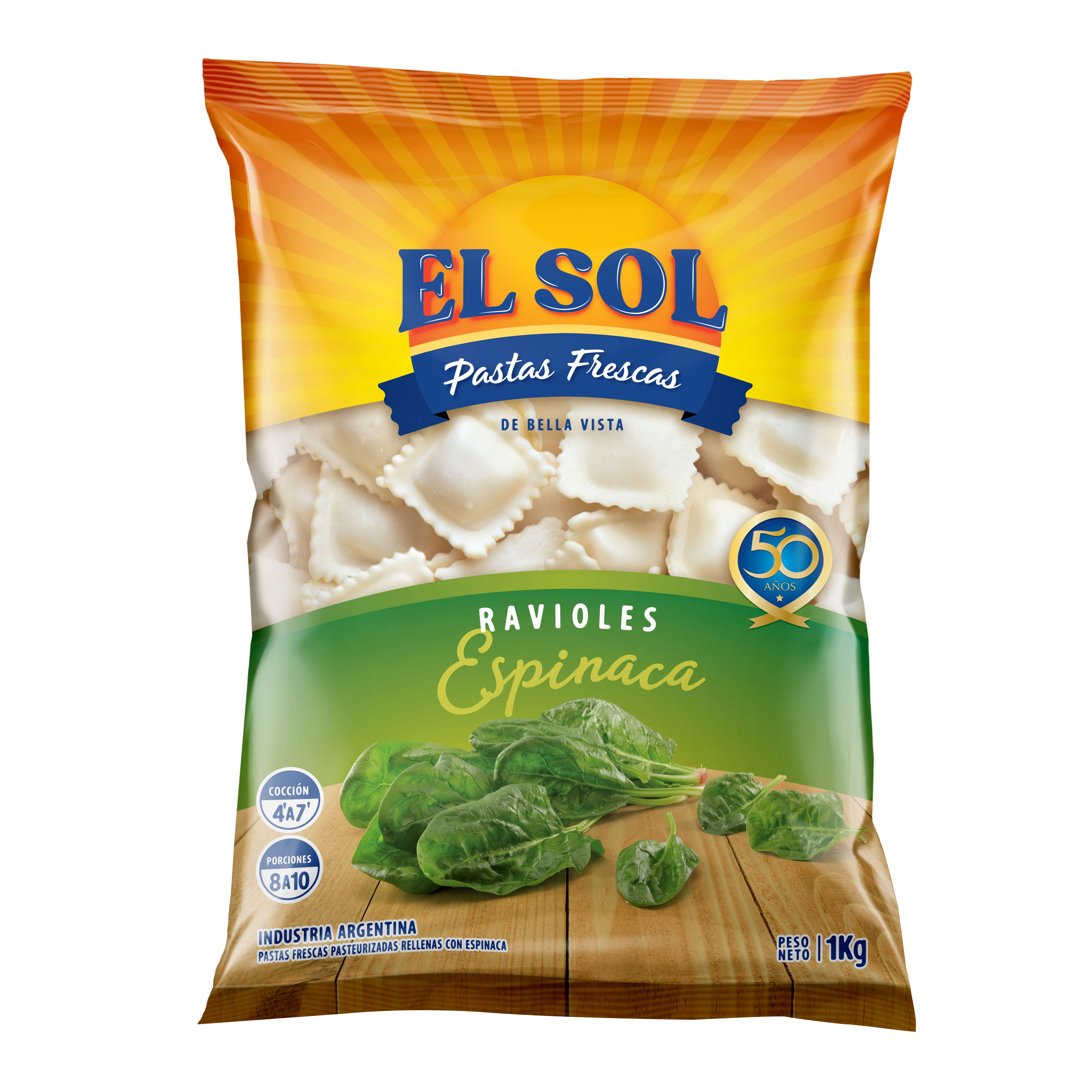 Ravioles De Espinaca El Sol 1kg - imagen del producto