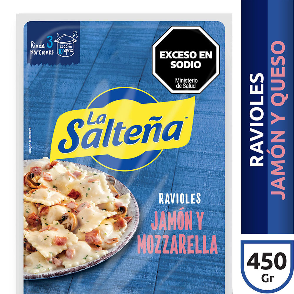Ravioles La Salteña Jamon Y Mozzarella 450g - imagen del producto